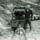Harry P. Gower and baby Mary Lillian Gower on the "Baby Gauge Railroad" - Courtesy National Park Service, Death Valley National Park