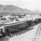 Death Valley Junction - T&T train arriving at DVJ 1930, Courtesy National Park Service, Death Valley National Park