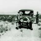 1912 Cadillac that Pacific Coast Borax stationed at the Lila C Mine, was later made into three gauge emergency car on the DVRR, Courtesy National Park Service, Death Valley National Park