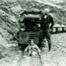 Naming the "Baby Gauge" Supt. Harry P. Gower and Mary Lillian Gower 1926 - Courtesy National Park Service, Death Valley National Park